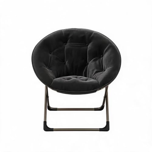 Image of IDEALHOUSE, Oversized Faux Fur Saucer Chair Folding 300lb Capacity