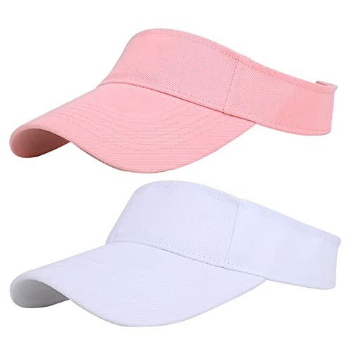 Image of INOGIH Kids Ponytail-Sun-Visor-Hats Adjustable Cotton Sports Ball-Cap for Girls