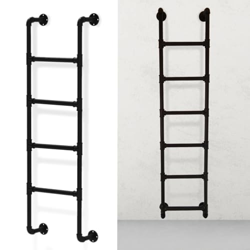 Échelle de sortie de puits de fenêtre supportant 330 LB, métal noir fixe peu encombrant