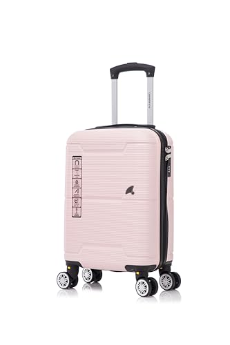 ALLABARD Mala de Bordo 8kg em ABS Rígido Padrão ANAC com Rodinhas 360 e Cadeado Numérico com Senha Verona 18 (Rosa)