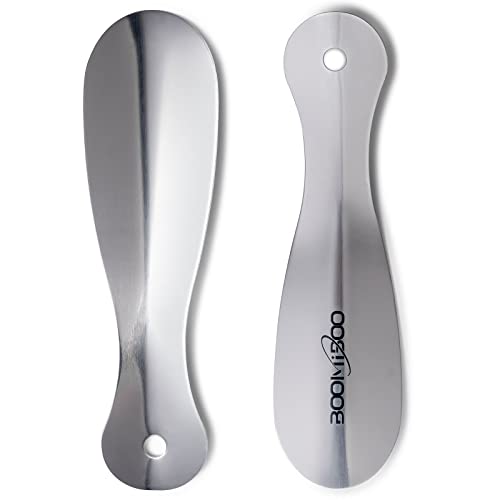 Boomiboo 2 Pack Metal Shoe Horns - Durable 7.5 Inch Shoe Helper With Ergonomic Handle, Travel Friendly Shoe Horns For Men And Women #TOP6