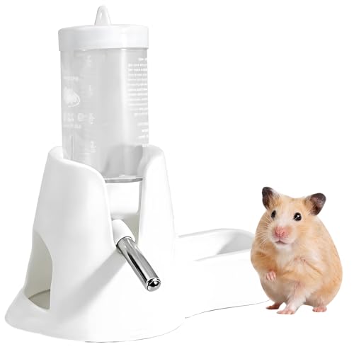 Small Animal Water Bottle with Stand White Hamster Water Bottle Guinea Pig Water Bottle Leak-Proof Drinking Accessories for Cage Easy to Clean Design