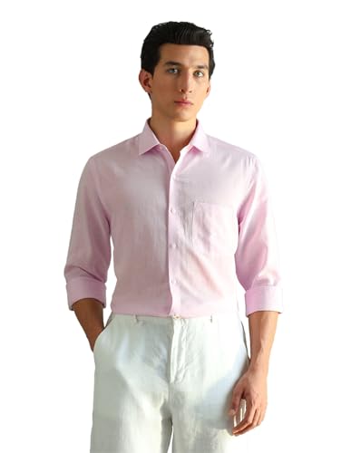 Image of Arrow Solid Slim Fit Formal Shirts for Men - Full Sleeve Shirt for Man