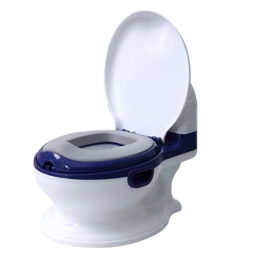 Realistic Potty Training Toilet for Toddlers Baby Potty Chair with Soft Cushion Seat Removable Pot Toilet Tissue Holder & Splash Guard Non-Slip Stable Base Easy to Clean Seat for Kids