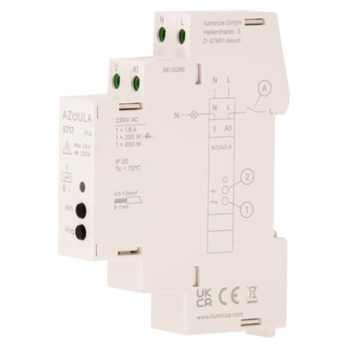iluminize Azoula Dimm-Aktor für die Hutschiene, Zigbee-Protokoll, Energiesensoren integriert, 230V Phasenabschnitt
