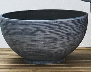 金魚鉢 睡蓮鉢 大型 屋外飼育 メダカ 鉢 プラスチック製の模造石 睡蓮鉢 軽量 れにくい 頑丈 メダカ鉢 水生植物に 飾り 池 水草 金魚鉢 大型植木鉢 屋外 植物 ビオトープ 容器 (L,A)