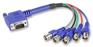 90DEG 5XBNC, VGA, lunghezza cavo: 0,15 m Imperial: 15,01 cm (5,91") lunghezza cavo-Dimensioni: 150 mm x connettore tipo A: D-Subminiature H/D presa VGA 15 90A ° e connettore tipo B: connettore BNC x 5, colore: blu, lunghezza: 0,15 M