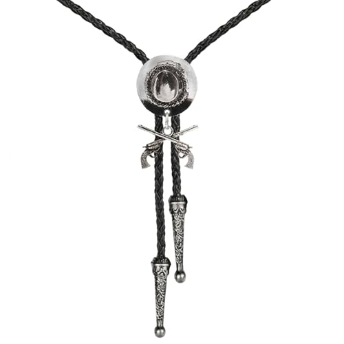 Image of Jeilwiy Bolo Tie for Men Western Cowboy Tie Necklace Gold Bolo Tie Leather Necktie Halloween Tie Accessories for Women