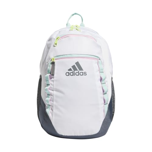 Image of adidas Excel 6 School Backpack 40L, White /Semi Flash Aqua Blue /Orchid