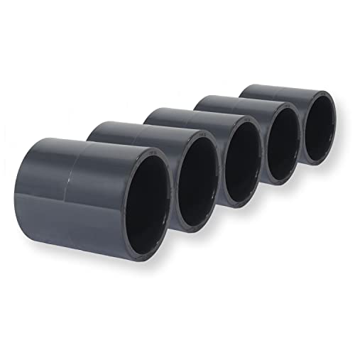 Paradies Pool PVC Fitting Klebemuffe Ø 50mm PVC-U Muffe Rohrverbinder Rohr Schlauch Klebefitting zum verkleben, Qualität aus Europa, Menge: 5 Stück