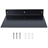 RealPlus Metal Floating Shelf Wall Mounted (12 inch x 8 inch) Heavy Duty Steel Display Shelves, Black