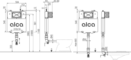Cisterna para inodoro AM1112 Slim, diseño empotrado para ahorrar espacio 2