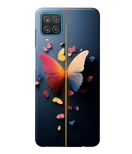 Image of Stylish Butterfly Printed Hard Back Case Cover Compatible for Samsung Galaxy M32 4G (Multicolor) - D1665