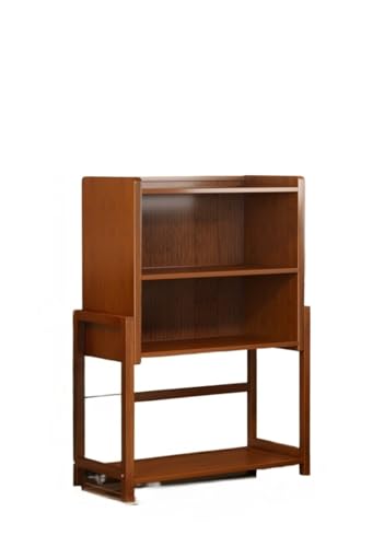 【Wixero】本棚 収納ラック 書棚 オープンラック 楠竹 木製 天然素材 ナチュラル 5 段 幅 70cm 棚板厚め 耐荷重 組立簡単 ホルムアルデヒド不使用 リビング キッチン 書斎用 使いやすい 多用途 (4段70cm)