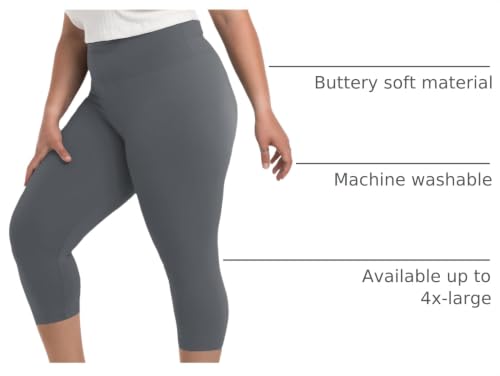 Image of SINOPHANT Plus Size Leggings for Women, High Waisted Tummy Control Buttery Super Soft Black Yoga Pants for Workout Running