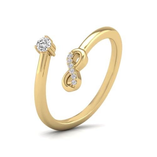 TimeLess Classics Women's Natural Diamond Infinity Promise Ring in 14K White and Yellow Gold - Ring For Birthday, Valentine's Day