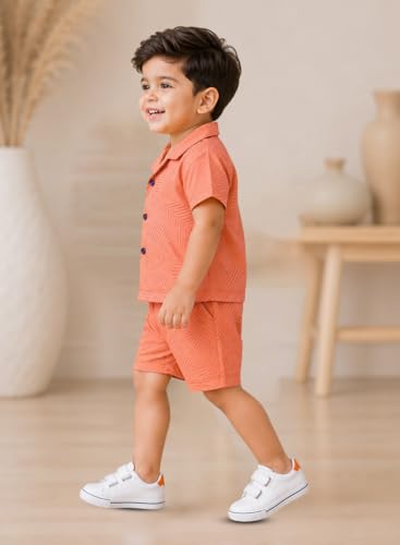 Image of 3BROS Baby Boys & Baby Girls Pure Cotton Clothing Set Casual Half Sleeves Shirt with Shorts Set For Boys & Girls