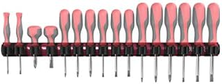 Olsa Tools Magnetic Screwdriver Organizer | Professional Quality Tool Holder | Fits up to 16 Screwdrivers | Red