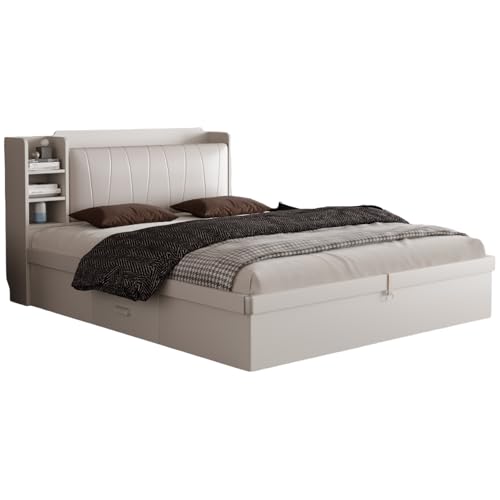 Listado de Departamento de blancos para comprar hoy. 42 Cama Queen Size Abatible, Cabecera con Compartimentos Y Puertos De Carga, Base Multifuncional Con Organizadores Y Cajones, Diseño Moderno Minimalista, Camas para Recamara Loft...