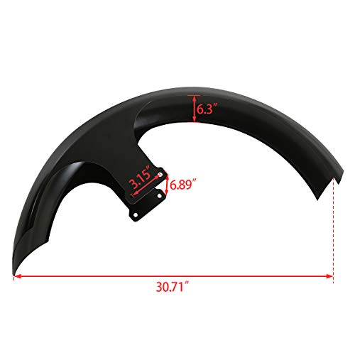 SLMOTO Steel Unpainted 21" Wrap Front Fender Fit for Harley Touring Road King Custom Bagger - Thumbnail 2