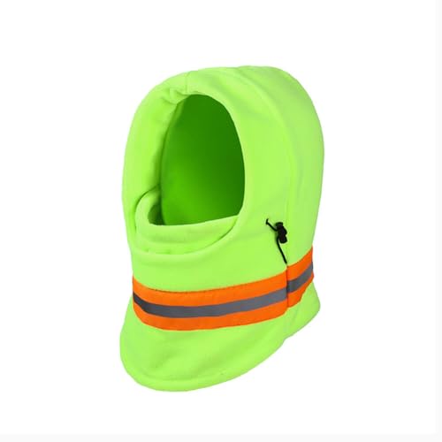 Pasamontaña de invierno térmico reflector para hombre, máscara de ciclismo y esquí con protección contra el viento, color verde fluorescente miniatura 1