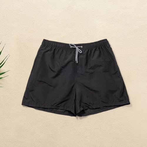 Men's Casual Beach Shorts Non-Elastic Waist Fashion Pajama Pants with Pockets Jogging Walking, Swimming Shorts