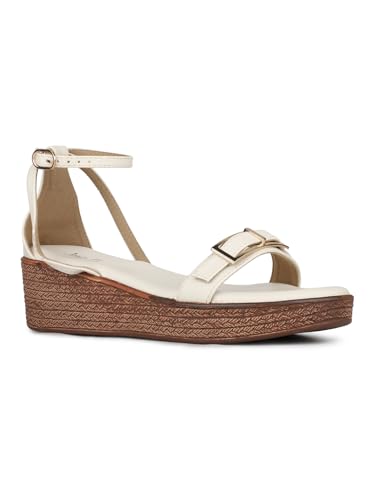 Image of Inc.5 womens Womens Cream Solid Round Toe Casual Heel Sandals Heeled Sandal