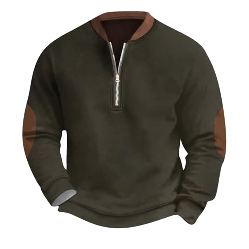 Mens Sweater,Half Zip Sweatshirt Men No Hood Vintage Ethnic Floral ​Print Pullover Fall Winter Long Sleeve Clothes