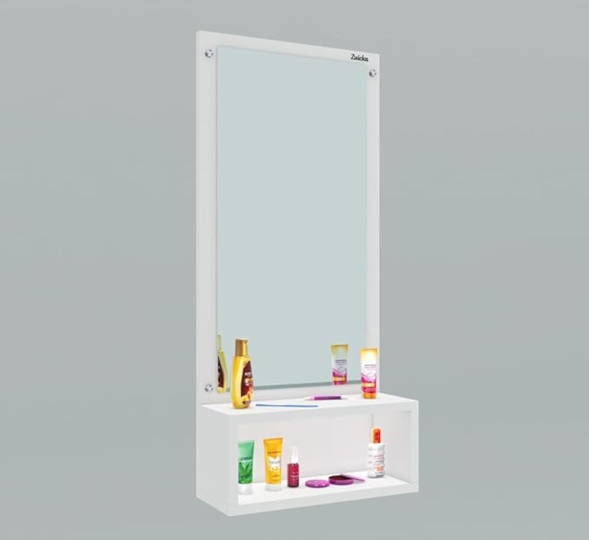 Wall Mounted Mirror with Shelf for Bedroom