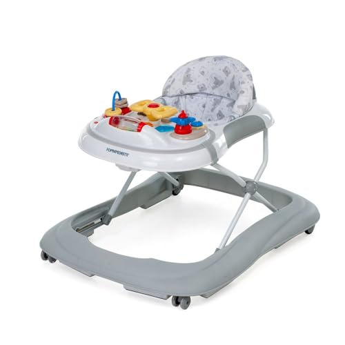 Foppapedretti Girello Activity Center Pepito, Chiudibile, seduta regolabile a tre altezze, dotato di giochi e dispositivo musicale, 4 ruote 2 piroettanti, per bambini da 6 mesi a 12 Kg, Dolcestella