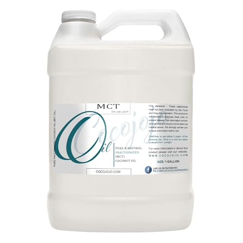 Pure Fractionated Coconut Oil - Steam Distilled, Pure, Fractionated - Perfect for Skin, Face, Hair, Nails - (1 Gallon)' for ASIN 'B07D8K9L5P' in the Amazon catalog