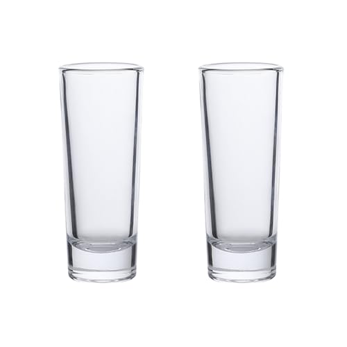 BTGLLAS 2 Pack 2 oz Shot Glasses Set Clear Tall Glass Shot Glasses with Heavy Base Ideal for Tequila Vodka Whiskey Liquor - Shot Cups for Parties and Bars (2PCAK Tall)