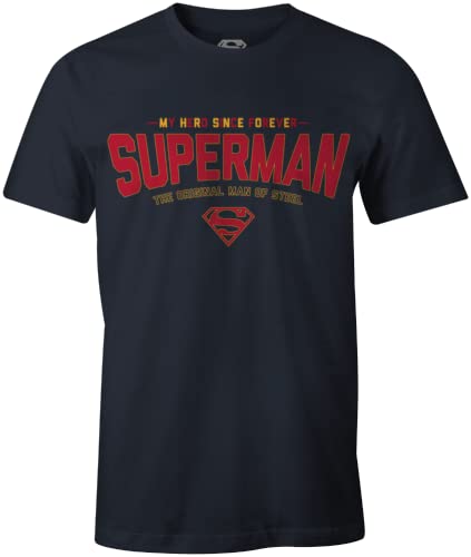 Superman Mesupmsts100 Camiseta, Azul Marino, S para Hombre