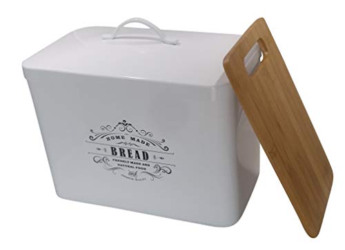 Metal bread box  cutting board Storage bin kitchen decor Kitchen storage container breadbox basket kitchen countertop organizer Tin box Premium Present brand