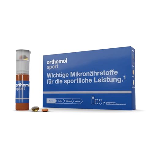 Orthomol Sport: 25 sportspezifische Vitamine, Mineralstoffe mit L-Carnitin & Omega-3-Fettsäuren - Daily-Supplement für Sportler - Muskelaufbau, Ausdauer & Regeneration, 7 Tagesportionen