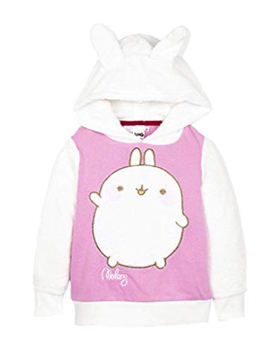 Lora Dora Molang Girls Long Sleeved Hooded Jumper Pink Front 5 Years Lora Dora Molang Girls Long Sleeved Hooded Jumper Pink Front 5 Years