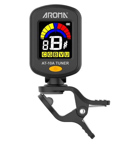 Guitar Tuner Clip on Rechargeable Tuner for Guitar Bass Ukulele Violin Chromatic Tuning w/Bright Color Display