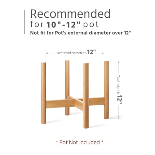 image for Mkono Plant Stand Mid Century Wood Flower Pot Holder (Plant Pot NOT In