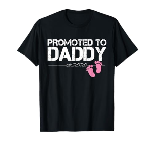 Promovido a papá EST 2026 novo pai 2026 pai pela primeira vez t-shirt