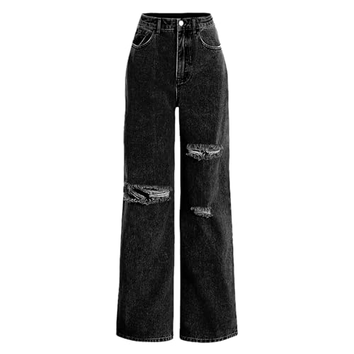Women Wide Leg Jeans Baggy Ripped Boyfriends Jeans Loose High Waist Denim Pants Distressed Trendy Y2k Pants with Pocket4