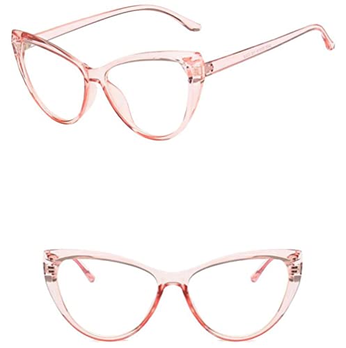 Lunettes œil de chat anti-lumière bleue hommes femmes filtre ordinateur cadre rose clair super léger