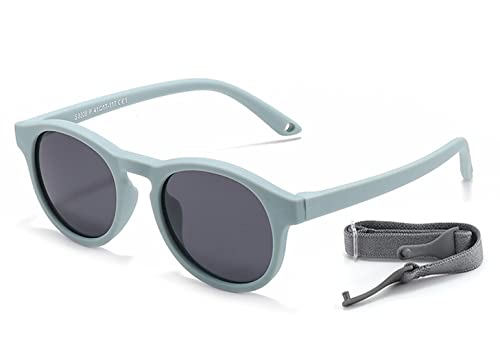 Lunettes de Soleil Polarisées avc Bande pour Bébé Garçons et Filles 0 à 3 ans, Enfants Nourrisson Chic Lunettes de Soleil Incassables UV400 Protection Verre Léger Flexible Cadre Lunettes de Soleil