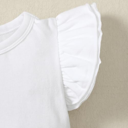 Magic Park 0-24M Infant Girl Romper Baby Girls Solid Color Bodysuit Toddler Ruffle Jumpsuit Shirts Casual Tops Baptism Shirt4