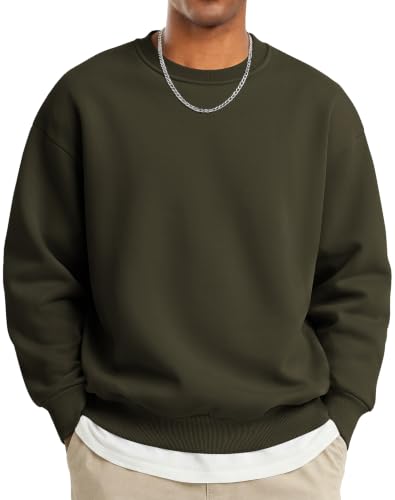 COOFANDY Mens Long Sleeve Sweatshirt Cotton Sweater Fall Crewneck Pullover