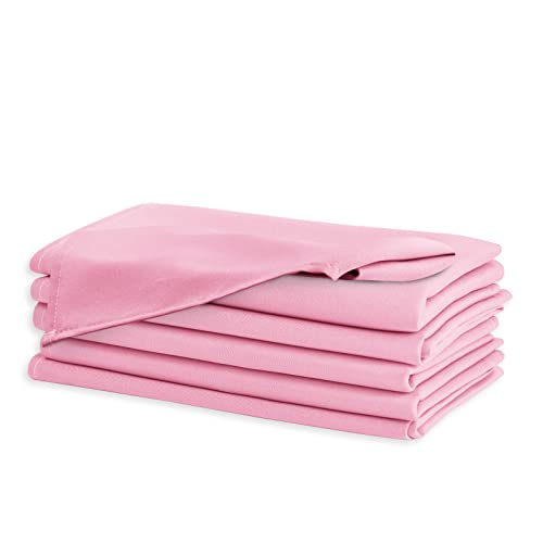Hiasan Cloth Napkins Set of 6, 18 x 18 Inch, Washable Pink Dinner Napkins with Hemmed Edges for Restaurant, Wedding and Holiday by Hiasan - Image 2