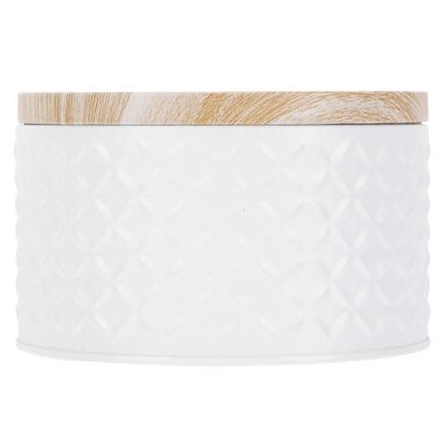 Toyvian Boîte à Gâteaux Métal en Étain et Bois, Boîte de Rangement pour Bonbons Facile à Utiliser et Transporter, pour Fête et Emballage Cadeau
