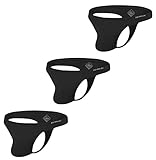 ZONBAILON Men's G String Bulge Pouch Thong Underwear (3 Pack Black, 3XL)