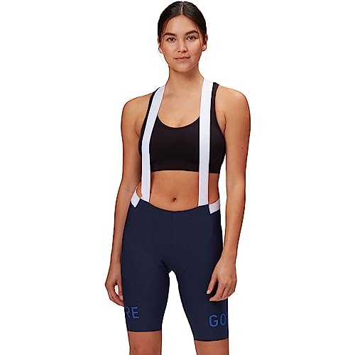 GORE WEAR Long Distance Culote Corto con Tirantes y Badana para Mujer, 36, Azul Marino