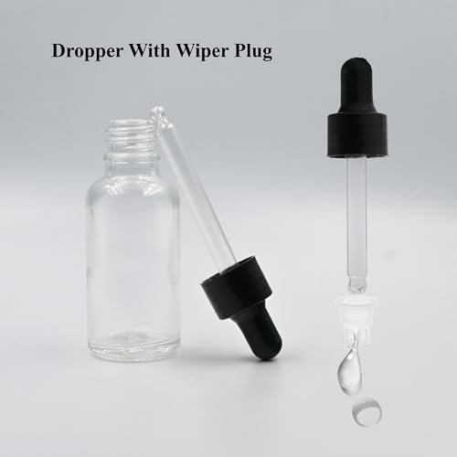 Happy Packaging 30ML Clear Round Empty Glass Bottle | Glass Dropper | Black Smooth Sleeve | Silcon Black Teat | Refillable | Leak Proof For Essential Oils | DIY Perfumes| DIY serums (3)
