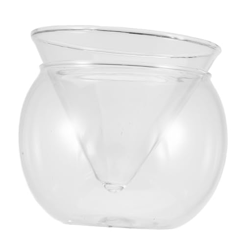 DOITOOL 1pezzi Bicchiere Cocktail Vetro Borosilicato Ad Alta Densità Trasparente Design Creativo Adatto Casa Ristoranti Hotel e Pasticcerie Per Conservare Cocktail Succhi Dessert